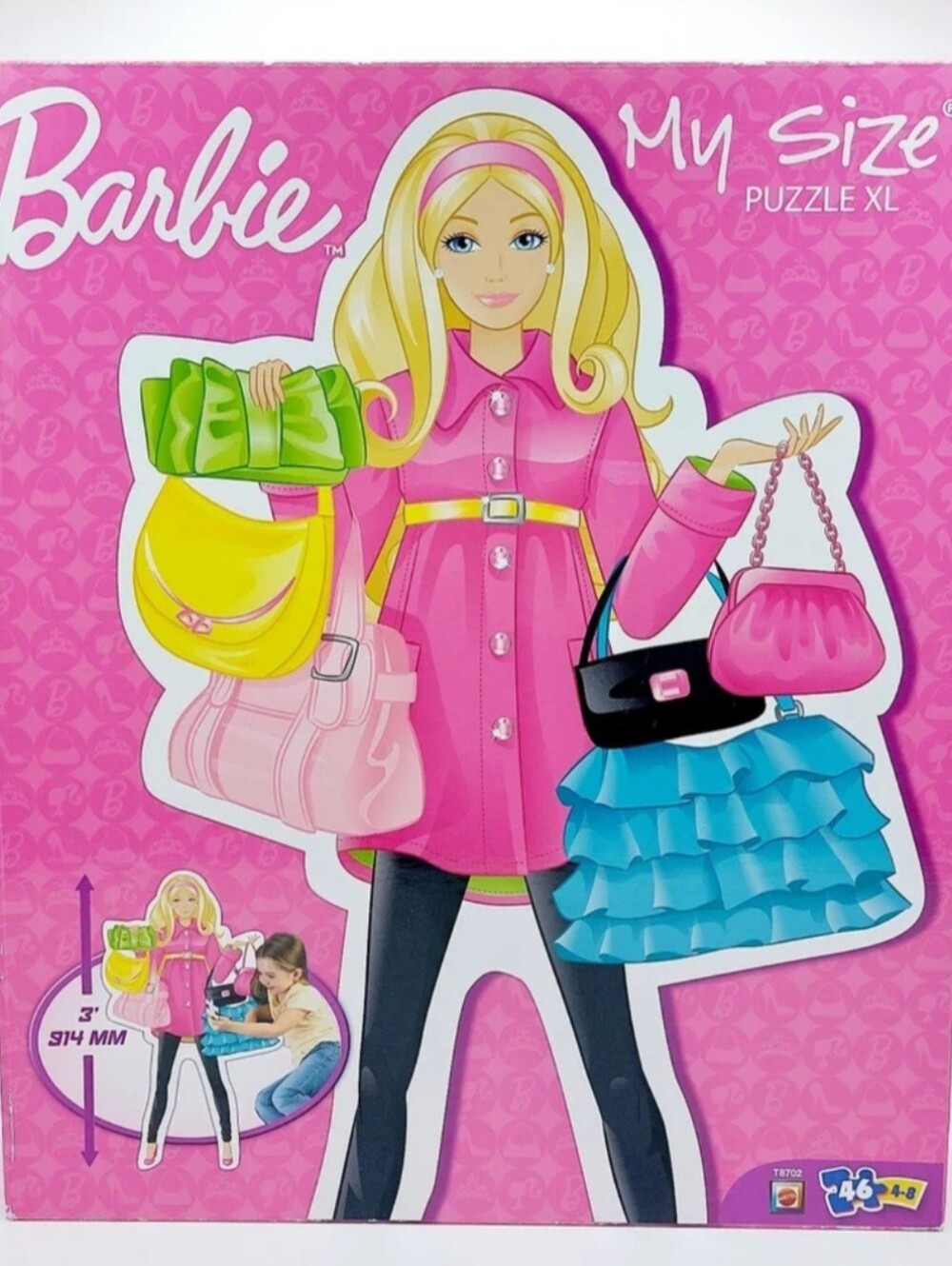 Barbie My Size Puzzle XL T8702 Factory Sealed 46 Piece Mattel Ages 4-8 Vintage